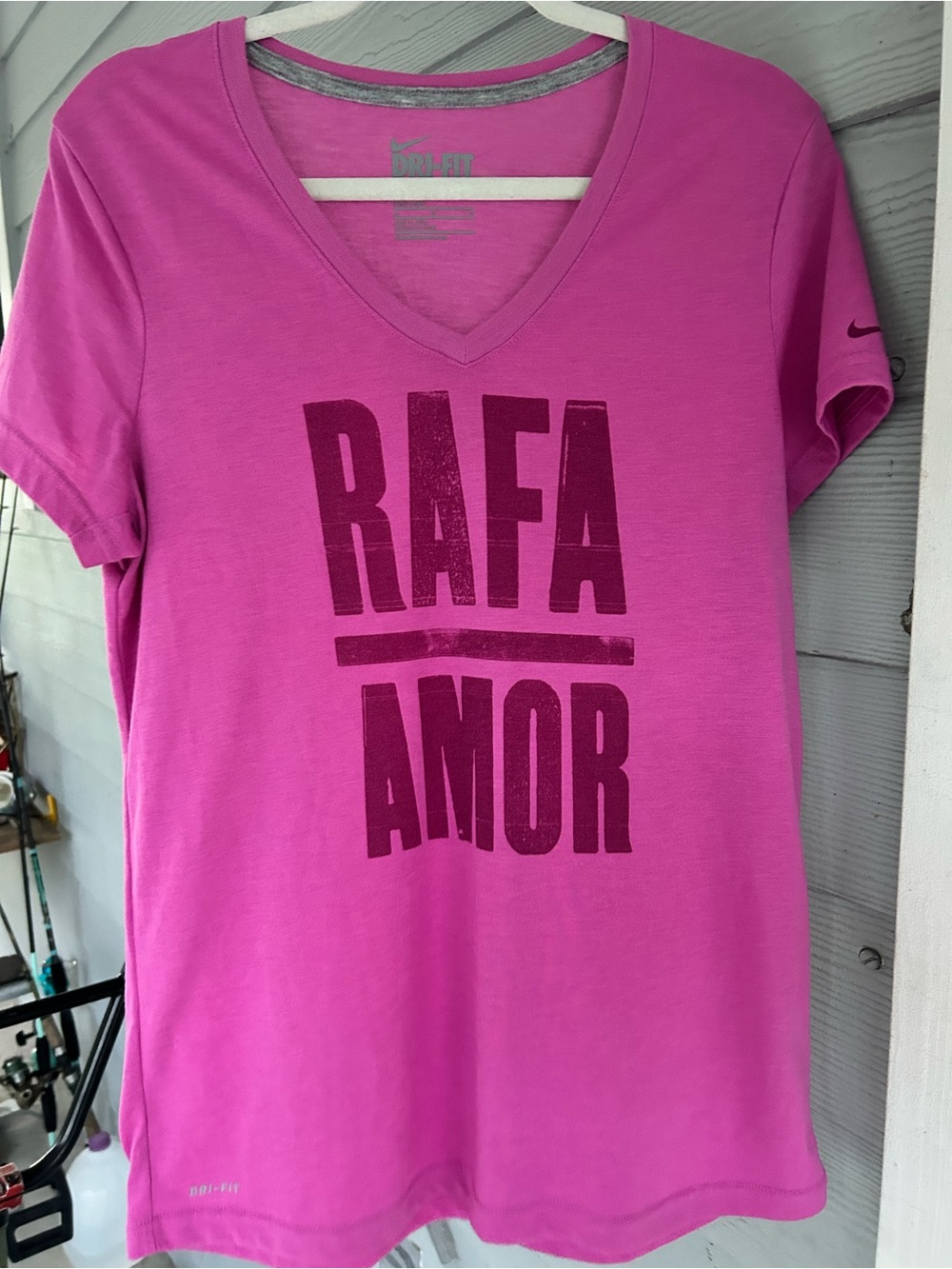 Nike Pink RAFA AMOR V-Neck Graphic Tee